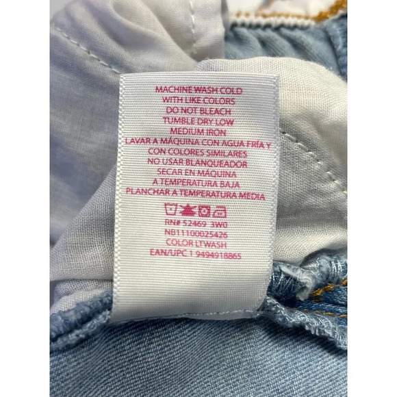 No Boundaries Womens Size M (7-9) Blue Jean Button Fly Shorts Elastic Waist - Picture 8 of 13